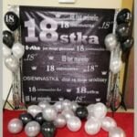 Tło foto 18 srebrne napisy