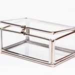 Pudełeczko na obrączki szklane srebrne