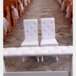 Krzesła białe z eco skóry pikowane diamentami (dostępne 2 szt.)