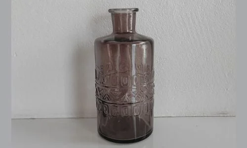 31 Wazon szklany przydymione szkło wysokość 15 cm - obrazek 1