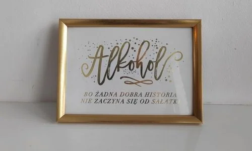 44-1 Ramka złota na stół alkoholowy A4 - obrazek 1