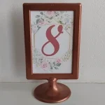 Numer stołu ramka rose gold